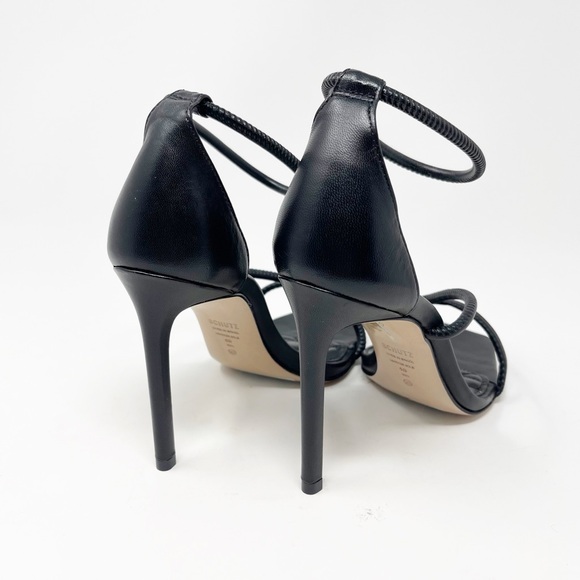 NWT SCHUTZ Gaiah Leather Strappy Heels Sandals Shoes Quilted Design Black Size 6 - Picture 9 of 15